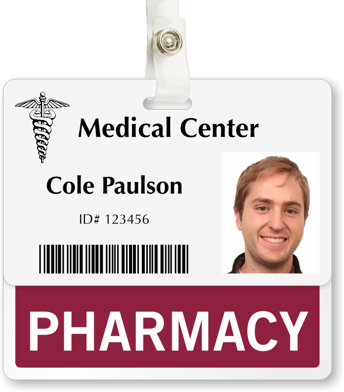 Pharmacy Badge Buddy - Medical Center Position ID Cards Signs, SKU: BD-0578